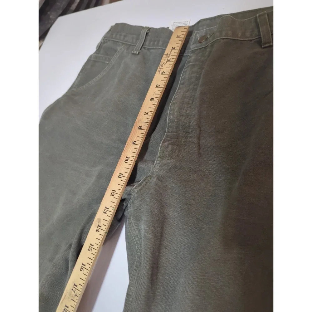 Carhartt Dungaree Carpenter Canvas Pants Men 38x34 Washed Duck Work B11 MOS